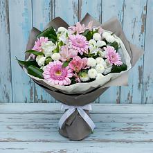 Букет цветов из:  Герберы, Альстромерии и Хризантемы в Лысьве