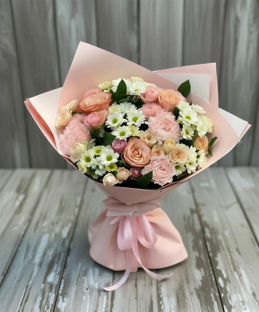 Букет цветов из: Гвоздики, Розы и Хризантемы в Лысьве