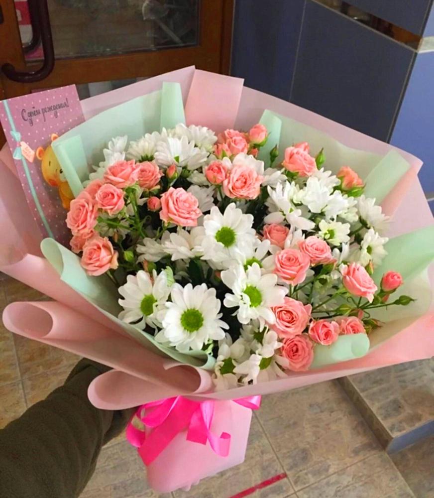 Букет цветов из: Розы и Хризантемы в Лысьве