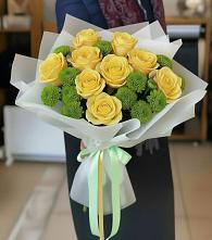 Букет цветов из:  Хризантемы и Розы #REPLACE_PRED# Лысьве