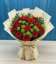 Букет цветов из:  Розы и Хризантемы в Лысьве